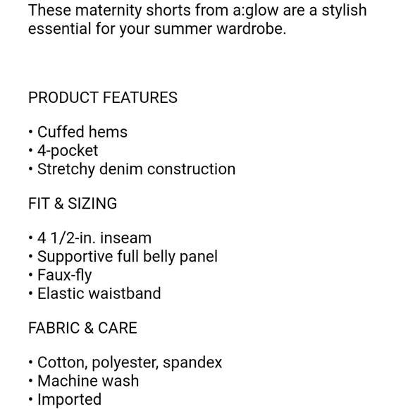 🤎 3/$35 Last 1❣️ 14m new white full belly panel Jean shorts - Picture 3 of 7